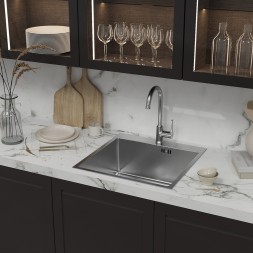 Мойка настол.монтаж 50х50 (3,0) вып 3 1/2 MIXLINE PRO 20см с сифоном (сатин НАНО декор) - 552930