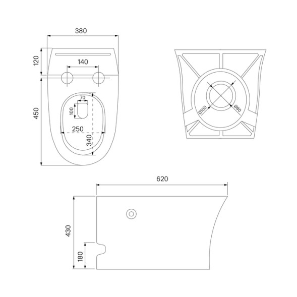 Унитаз приставной  IDDIS PULIDSEi26 &amp;quot;Pulse&amp;quot; функция импульсного смыва, сиденье дюропласт - PULIDSEi26 