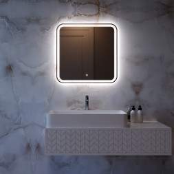 Зеркало MIXLINE "Стив-Лайт" 700*685 (ШВ) сенсорный выключатель, светодиодная подсветка - MLZ.Stiv-layt.7-6.1.2