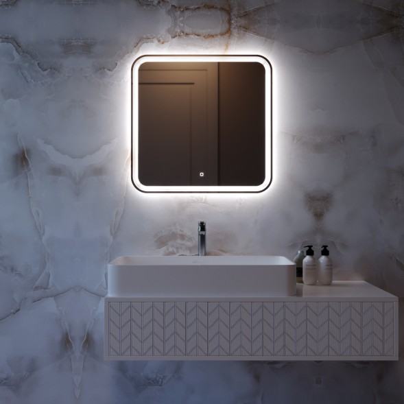 Зеркало MIXLINE &amp;quot;Стив-Лайт&amp;quot; 700*685 (ШВ) сенсорный выключатель, светодиодная подсветка - MLZ.Stiv-layt.7-6.1.2 