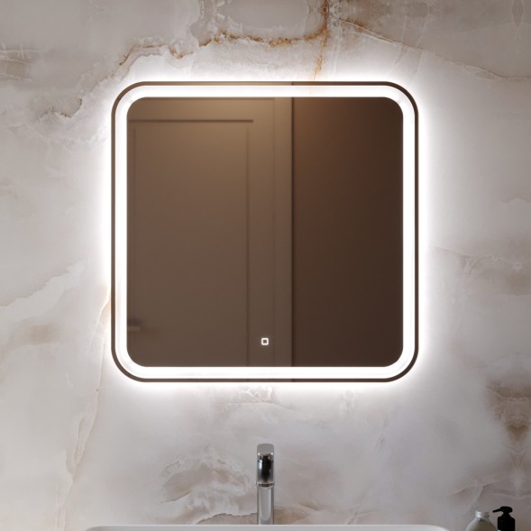 Зеркало MIXLINE &amp;quot;Стив-Лайт&amp;quot; 700*685 (ШВ) сенсорный выключатель, светодиодная подсветка - MLZ.Stiv-layt.7-6.1.2 