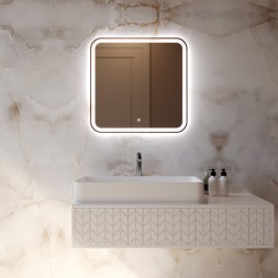 Зеркало MIXLINE "Стив-Лайт" 700*685 (ШВ) сенсорный выключатель, светодиодная подсветка - MLZ.Stiv-layt.7-6.1.2