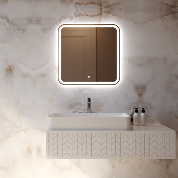 Зеркало MIXLINE &amp;quot;Стив-Лайт&amp;quot; 700*685 (ШВ) сенсорный выключатель, светодиодная подсветка - MLZ.Stiv-layt.7-6.1.2 