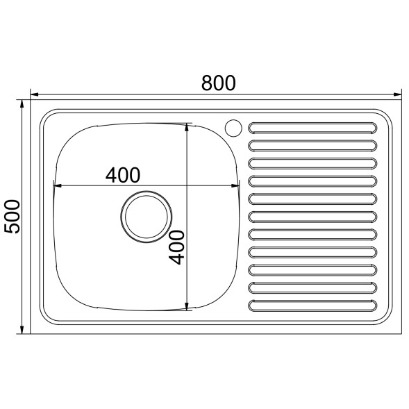 Мойка 80х50 (0,6) лев вып 3 1/2 MIXLINE 16см с сифоном ДЕКОР - 555232 