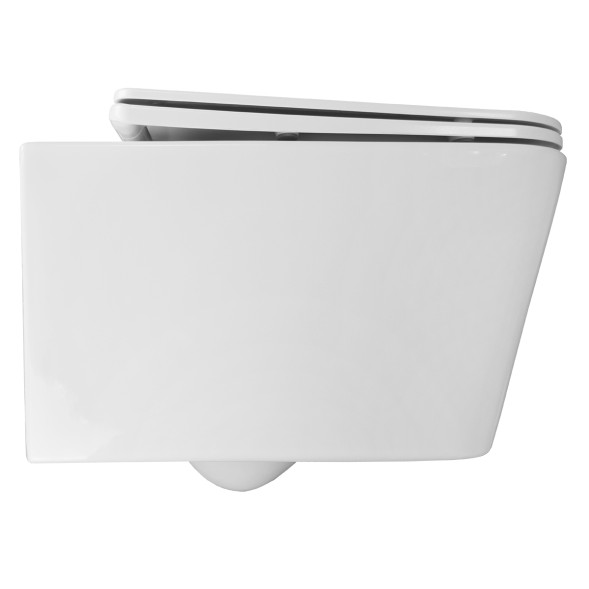 Унитаз подвесной Loranto TALAS 360х520х290 безoбодковый в комплекте с быстросъемным сиденьем микролифт, дюропласт (87268)