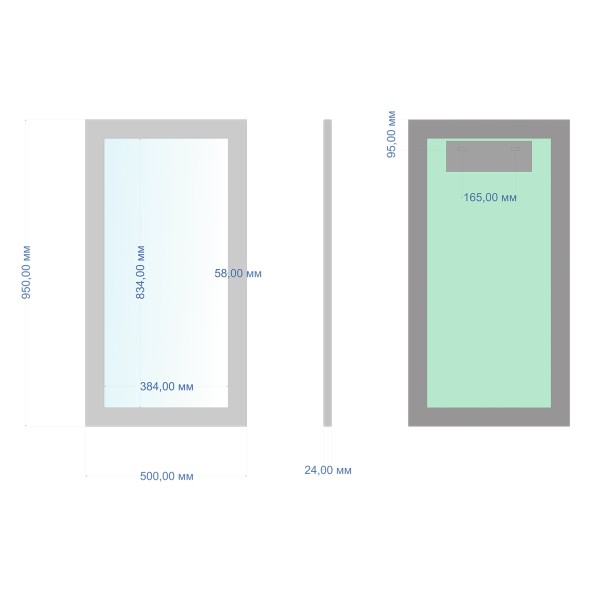 Зеркало MIXLINE &amp;quot;Верона&amp;quot; 500*950 (ШВ) (полистирол) багетная рама - ФР-00000633 