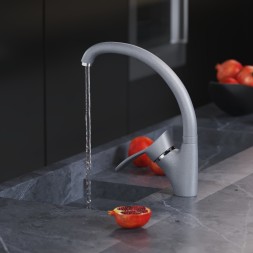 Смеситель для кухни 40к MIXLINE ML-GS01 (342) графит высок. излив - 00-00001748