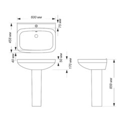 Раковина Sanita Luxe Next Luxe 61, белая (NXTSLWB01)