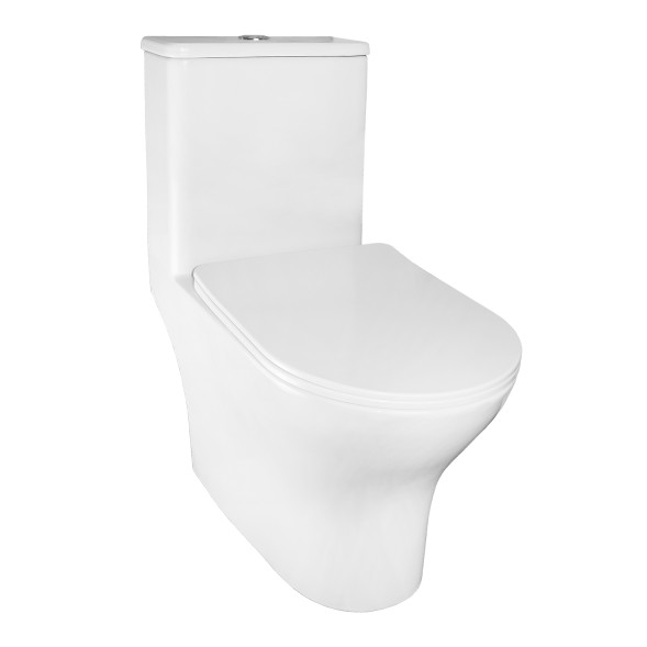 Унитаз-моноблок AZARIO Terni 670x350x760 слив &amp;quot;Торнадо&amp;quot;, быстросъемное сиденье микролифт (AZ-8618T)