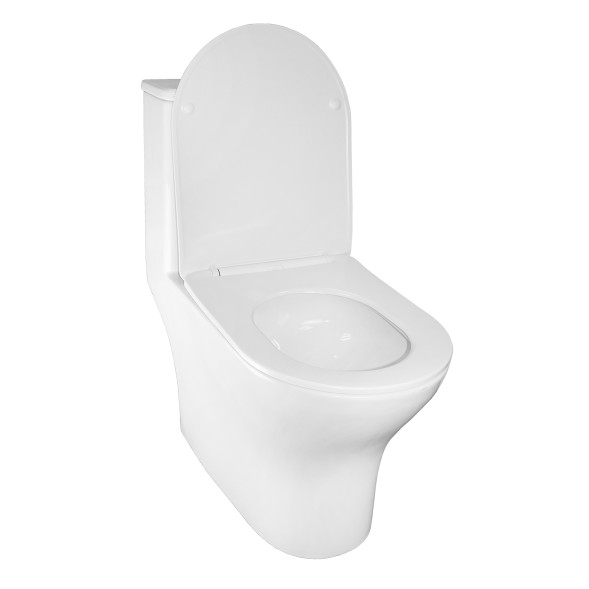 Унитаз-моноблок AZARIO Terni 670x350x760 слив &amp;quot;Торнадо&amp;quot;, быстросъемное сиденье микролифт (AZ-8618T)