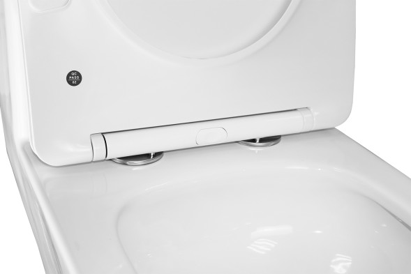 Унитаз-моноблок AZARIO Terni 670x350x760 слив &amp;quot;Торнадо&amp;quot;, быстросъемное сиденье микролифт (AZ-8618T)