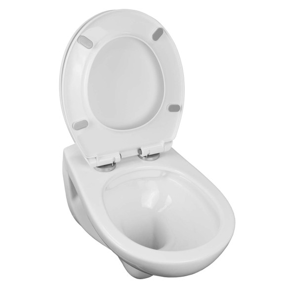 Унитаз подвесной Loranto Fredo 355х550х410 безободковый, с быстросъемным сиденьем микролифт (CS-WH8005)