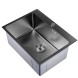 Мойка настол.монтаж 60х45 (3,0) вып 3 1/2  MIXLINE PRO 22см с сифоном (черный графит НАНО декор) - 552933 