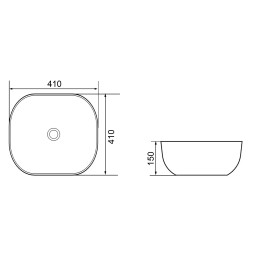 Раковина-чаша Azario 410x410x150 накладная, овальная, белый глянец  (AZ-2144)