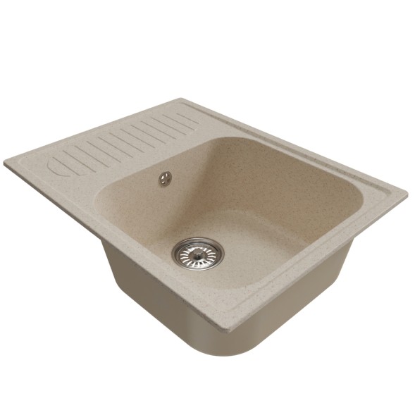 Мойка ML-GM18 КОМФОРТ с крылом, бежевая (328), 640*490*190мм - 00-00009390 