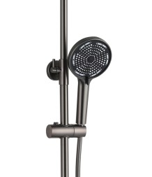 Душевая система 35к ПРОФСАН ПСМ-800-88GA клавиш.упр. лейка "Тропич. душ круг" + гигиен. лейка ГРАФИТ - PSM-800-88GA