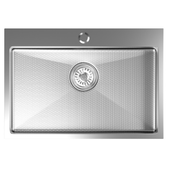 Мойка настол.монтаж 65х45 (3,0) вып 3 1/2  MIXLINE PRO 22см с сифоном (сатин НАНО декор) - 552936 