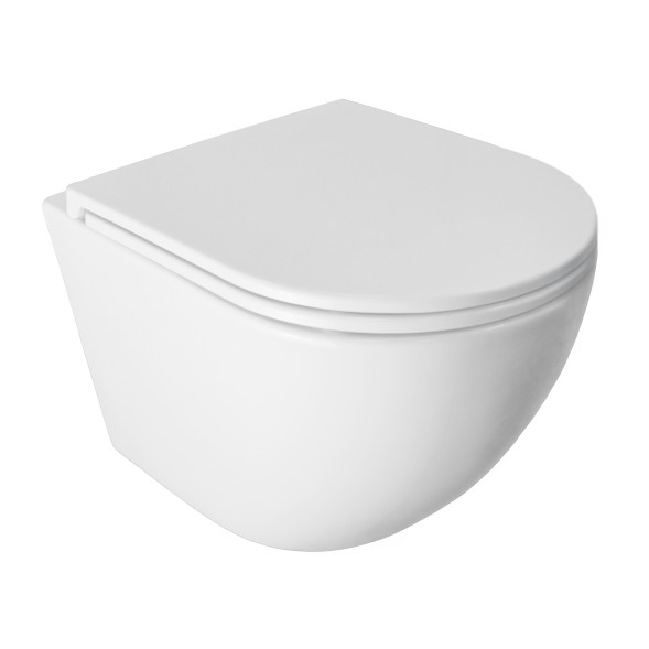 Унитаз подвесной Azario PRO (круглый) СКРЫТОЕ ТОРНАДО безободковый унитаз в комплекте с сидением микролифт скрытая система смыва  490*370*360 мм (PRO-0001 UQ3)