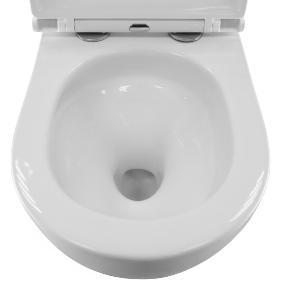 Унитаз подвесной Azario PRO (круглый) СКРЫТОЕ ТОРНАДО безободковый унитаз в комплекте с сидением микролифт скрытая система смыва  490*370*360 мм (PRO-0001 UQ3)