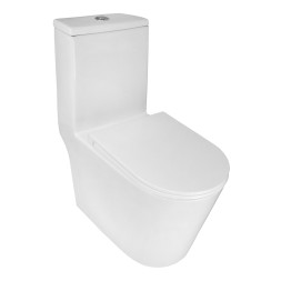 Унитаз-моноблок Azario Scala 360х690х790 безободковый, слив "Торнадо", с быстросъемным сиденьем микролифт (AZ-8101)