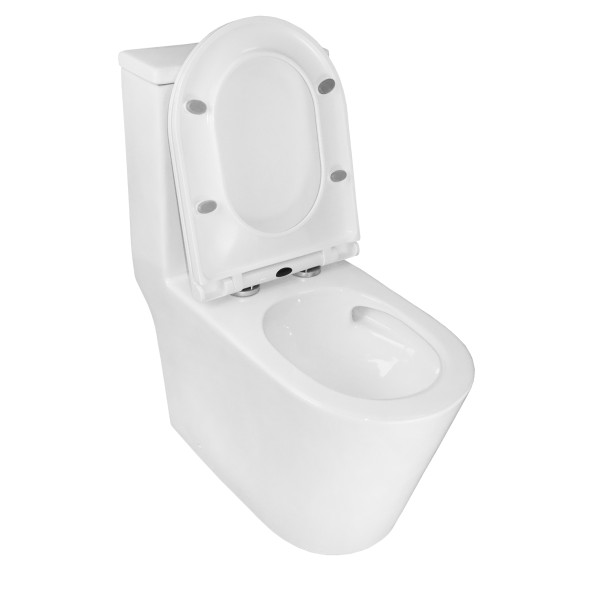 Унитаз-моноблок Azario Scala 360х690х790 безободковый, слив &amp;quot;Торнадо&amp;quot;, с быстросъемным сиденьем  микролифт (AZ-8101)