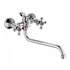 Смеситель для ванны и раковины 1/2 кер L2308 Ledeme КРЕСТ лит нос, латунь - L2308