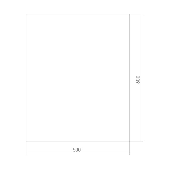 Зеркало MIXLINE прямоугольник 500*600 (ШВ) б/полки - ФР-00000600 