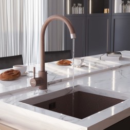 Смеситель для кухни 35к MIXLINE ML-GS15 (307) терракотовый высок. излив - ML-GS15 (307)