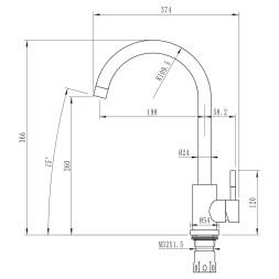 Смеситель для кухни 35к MIXLINE ML-GS15 (307) терракотовый высок. излив - ML-GS15 (307)