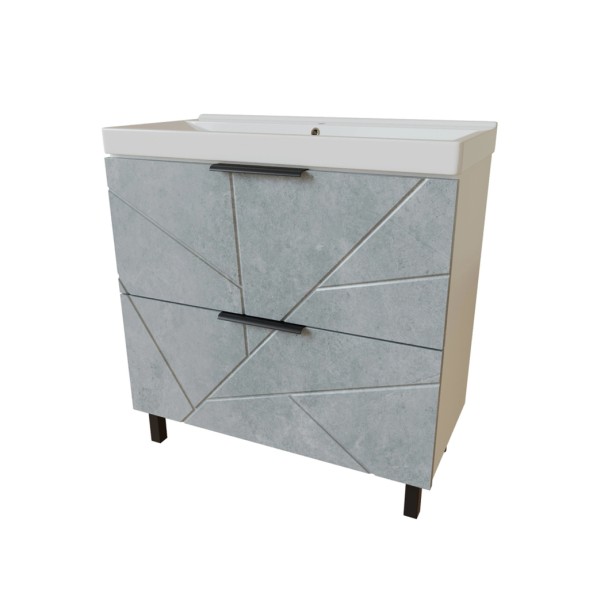 Тумба д/ванной &amp;quot;Гранд-70&amp;quot; Бетон под раковину Марго-70 (MIXLINE) (ПВХ) - 555357 