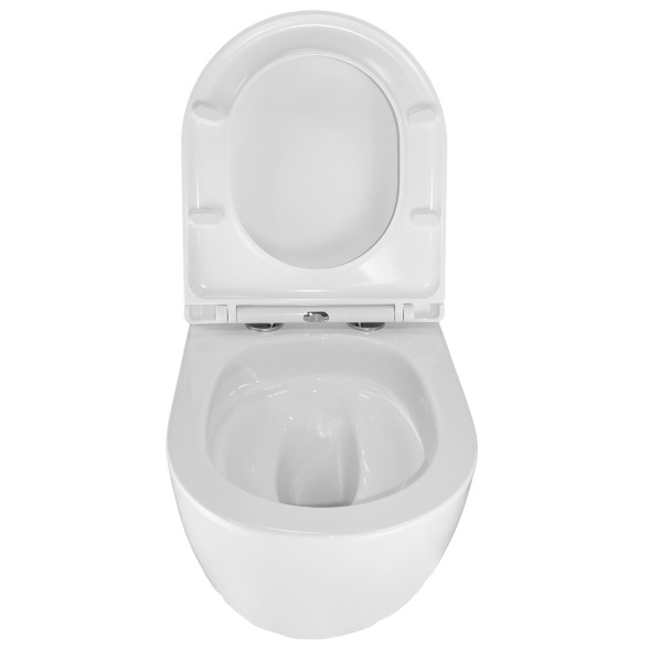 Унитаз подвесной Azario Gloria 360х490х360 безободковый, слив TORNADO, с быстросъемным сиденьем микролифт (AZ-2003Т)