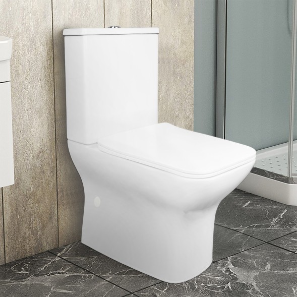 Унитаз-компакт Azario Fresco 360х620х800 напольный, безободковый, с быстросъемным сиденьем микролифт (AZ-8302)