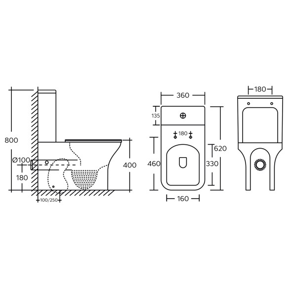 Унитаз-компакт Azario Fresco 360х620х800 напольный, безободковый, с быстросъемным сиденьем микролифт (AZ-8302)