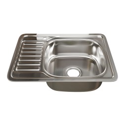 Мойка врез 65х50 (0,8) прав вып 3 1/2 MIXLINE 18см с сифоном - 533712