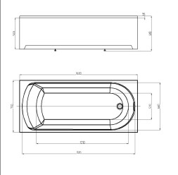 Ванна акриловая AZARIO ADELINA прямоугольная 160*75 см (AV.0010160)
