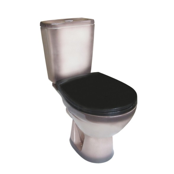 Унитаз-компакт &amp;quot;Соло&amp;quot; черный (гориз, нижн, сид. полип. 2-кн.арм.) (Rosa) - 4640021065808 