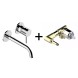 Комплект Bossini TEO Смеситель для раковины, настенный, встраиваемый, с изливом 18.5 см, хром + Встраиваемая часть однорычажного смесителя (Z00730.030+Z00801)