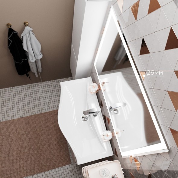 Зеркало MIXLINE &amp;quot;Минио&amp;quot; 1000*800 (ШВ) сенсорный выключатель, светодиодная подсветка - MLZ.Mi.10-8.1.2 