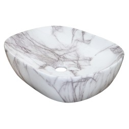 Раковина-чаша Azario 465x375x115 накладная, овальная, светлый мрамор (AZ-2185-M819)