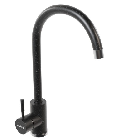 Смеситель для кухни 35к MIXLINE ML-GS15 (308) черный высок. излив - ML-GS15 (308) 