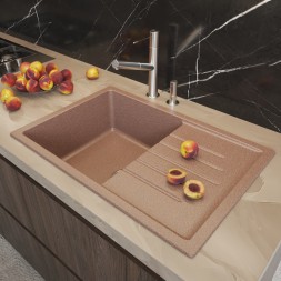 Мойка ML-GM19 КОМФОРТ с крылом, терракотовая (307), 750*500*200мм - 00-00009398 