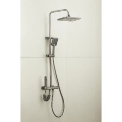 Душевая система 35к ПРОФСАН ПСМ-900-81GA клавиш.упр. лейка "Тропич. душ круг" + гигиен. лейка ГРАФИТ - PSM-900-81GA