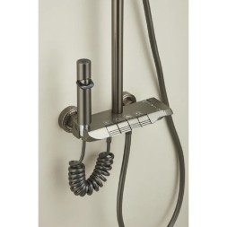 Душевая система 35к ПРОФСАН ПСМ-900-81GA клавиш.упр. лейка "Тропич. душ круг" + гигиен. лейка ГРАФИТ - PSM-900-81GA