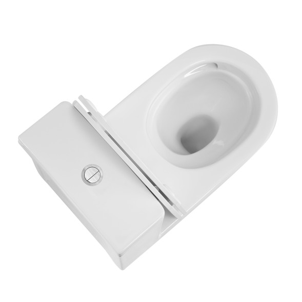 Унитаз-моноблок AZARIO Nimbus 360x680х813 безободковый, система слива &amp;quot;скрытое торнадо&amp;quot;, в комплекте с быстросъемным сиденьем микролифт (AZ-6080-AP)