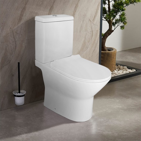 Унитаз-компакт Azario Mons 380х650х790 напольный, безободковый, с быстросъемным сиденьем микролифт (AZ-76004)