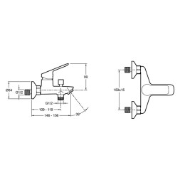 Смеситель для ванны Jacob Delafon Lucien хром (E20848-CP)