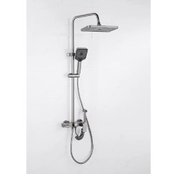 Душевая система 35к ПРОФСАН ПСМ-900-82GA лейка "Тропический душ круг" + гигиен. лейка ГРАФИТ - PSM-900-82GA