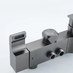 Душевая система 35к ПРОФСАН ПСМ-900-82GA лейка "Тропический душ круг" + гигиен. лейка ГРАФИТ - PSM-900-82GA