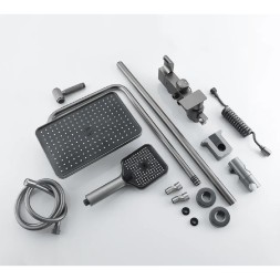 Душевая система 35к ПРОФСАН ПСМ-900-82GA лейка "Тропический душ круг" + гигиен. лейка ГРАФИТ - PSM-900-82GA