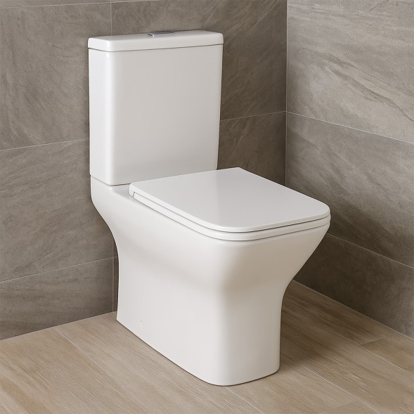 Унитаз-компакт Azario Mari 360х700х805 напольный, безободковый, слив Tornado, в комплекте с быстросъемным сиденьем микролифт (AZ-79143T)